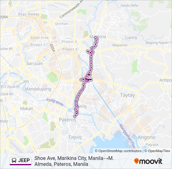 JEEP Bus Line Map