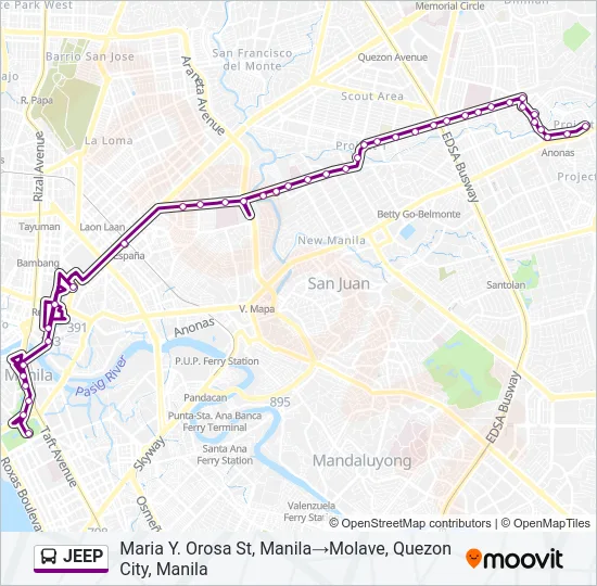 JEEP Bus Line Map