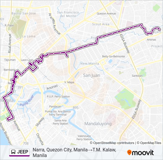 JEEP Bus Line Map