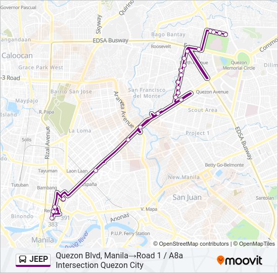 JEEP Bus Line Map