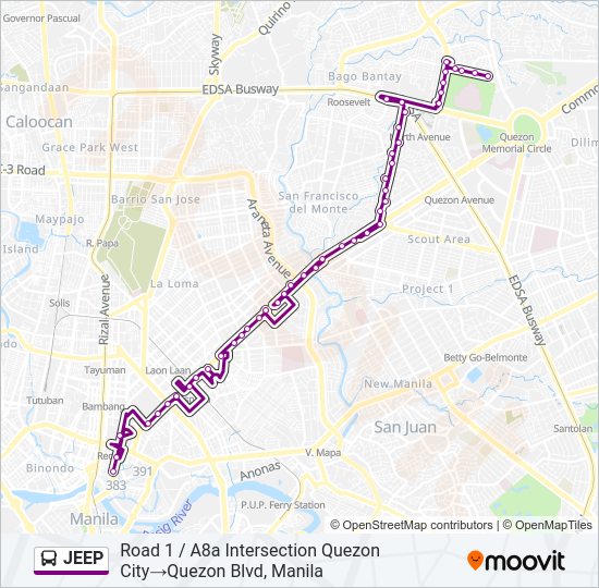 JEEP Bus Line Map