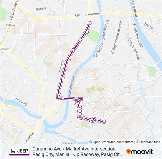 JEEP Bus Line Map