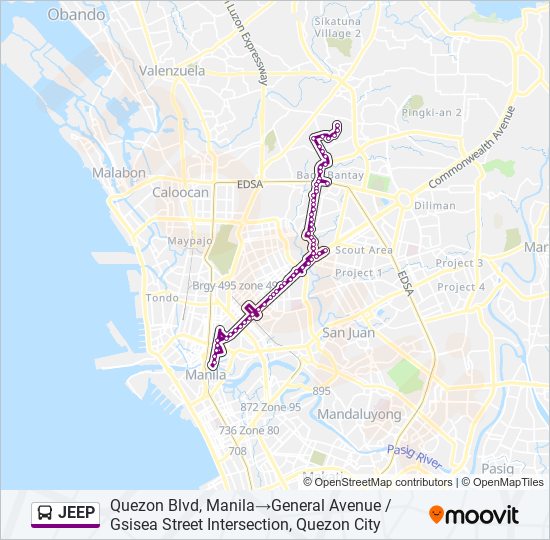 JEEP bus Line Map