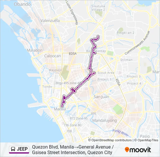 JEEP Bus Line Map