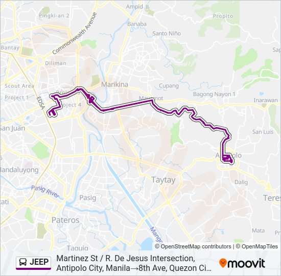 JEEP Bus Line Map