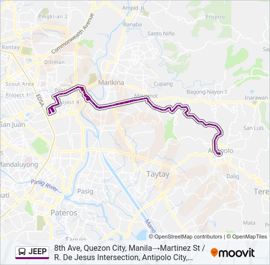 JEEP Bus Line Map