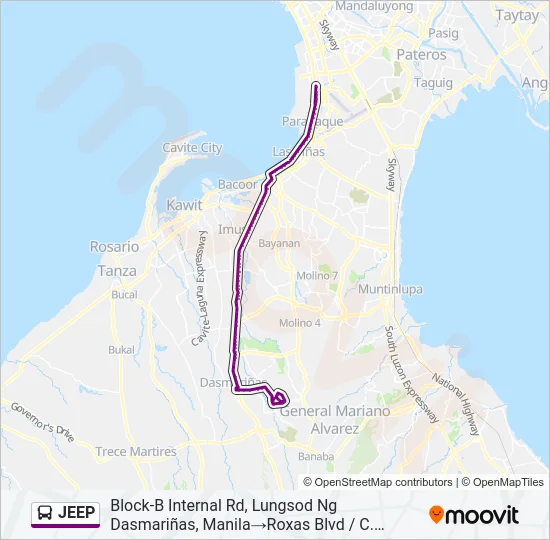 JEEP Bus Line Map