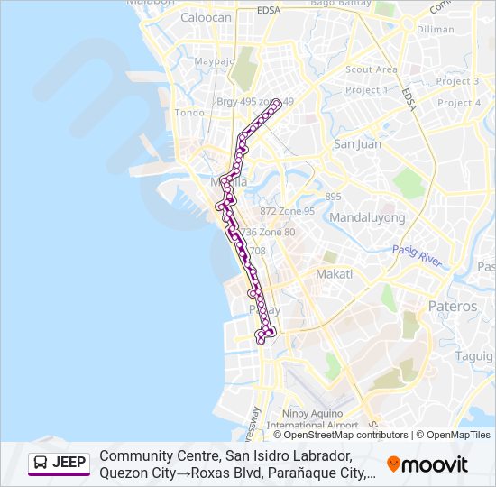 JEEP Bus Line Map