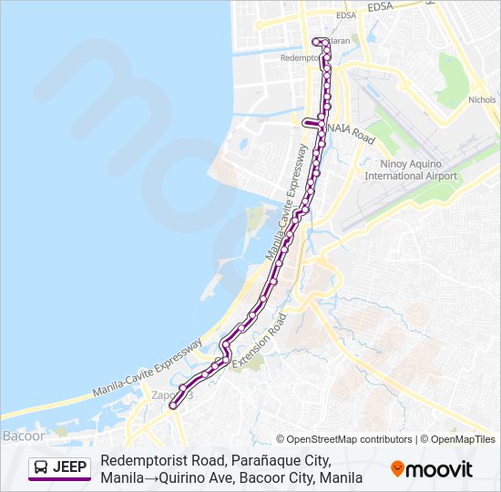 JEEP Bus Line Map