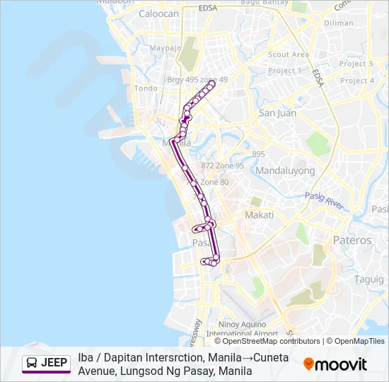 JEEP Bus Line Map