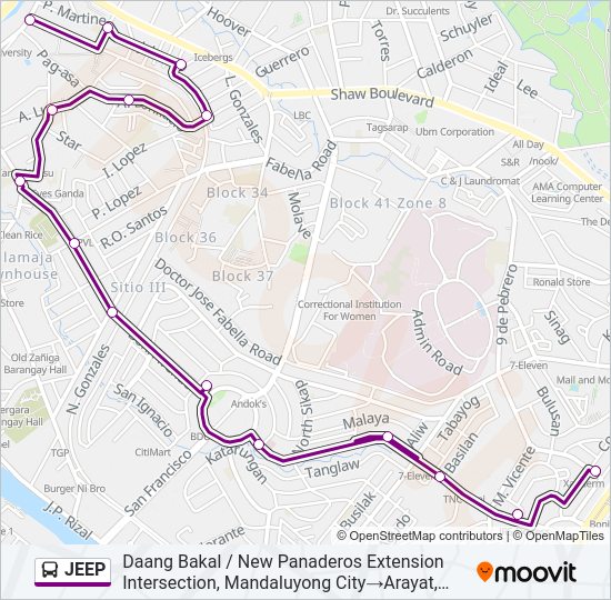 JEEP Bus Line Map