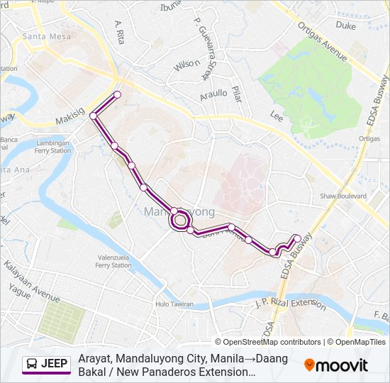 JEEP Bus Line Map