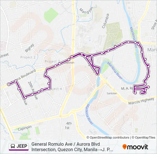 JEEP Bus Line Map