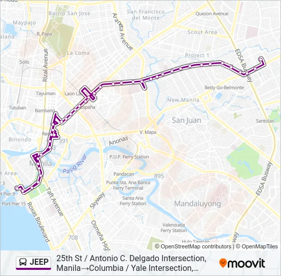 JEEP Bus Line Map
