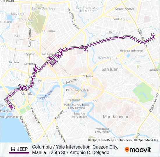 JEEP Bus Line Map