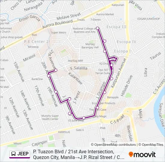 JEEP Bus Line Map