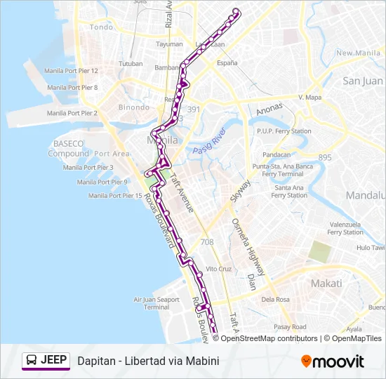 JEEP Bus Line Map