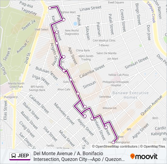 JEEP Bus Line Map