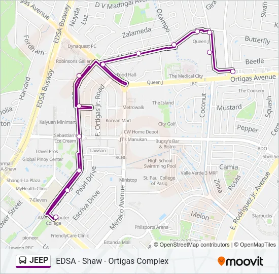 JEEP Bus Line Map