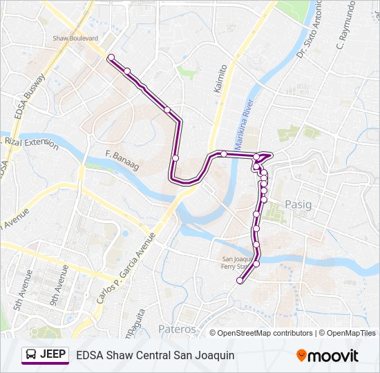 JEEP Bus Line Map