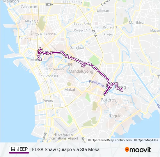JEEP Bus Line Map