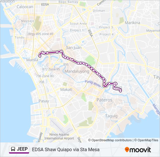 JEEP Bus Line Map