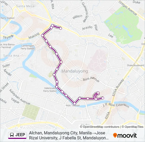 JEEP Bus Line Map