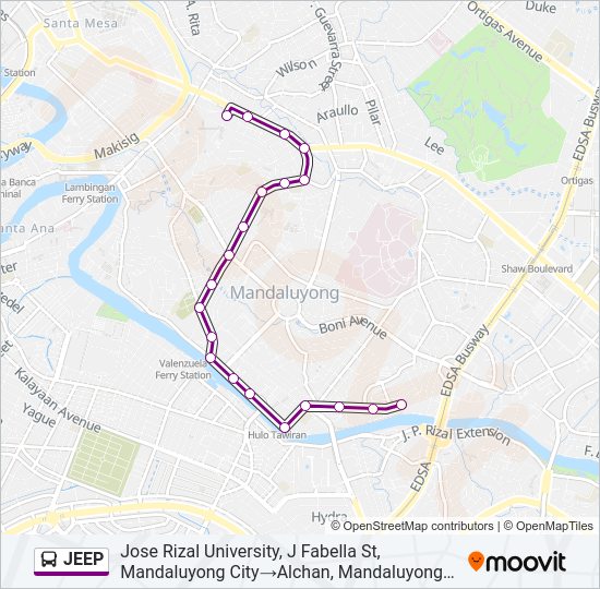 JEEP Bus Line Map