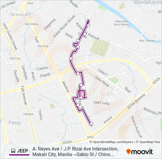 JEEP Bus Line Map