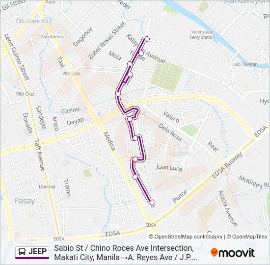 JEEP Bus Line Map