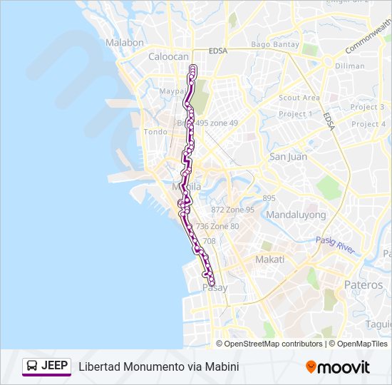 JEEP Bus Line Map