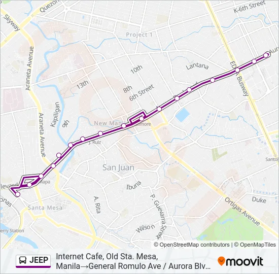 JEEP Bus Line Map