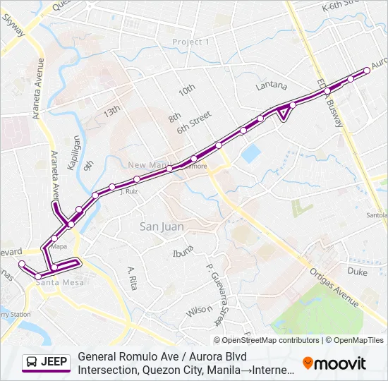 JEEP Bus Line Map