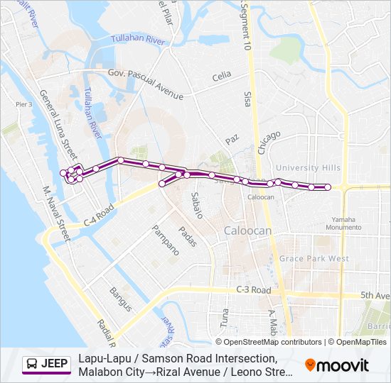 JEEP Bus Line Map