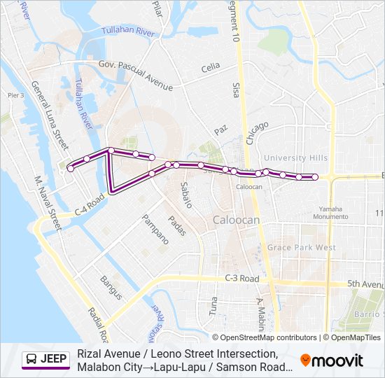 JEEP Bus Line Map