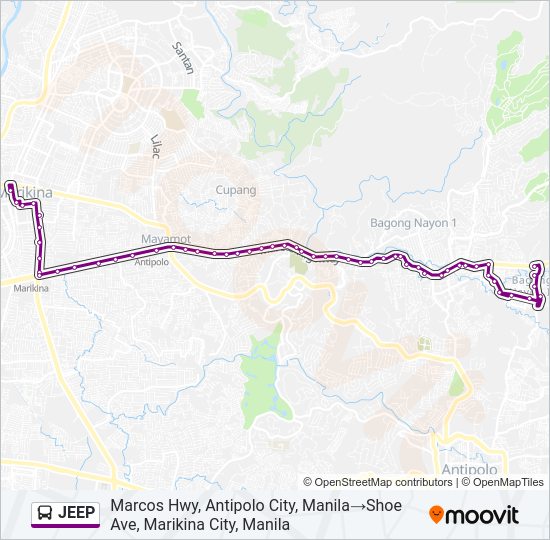 JEEP Bus Line Map