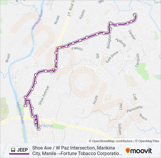 JEEP Bus Line Map