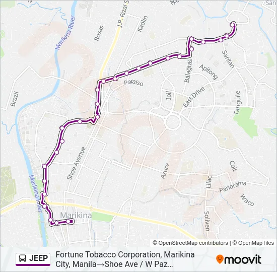 JEEP Bus Line Map