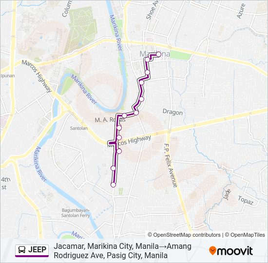 JEEP Bus Line Map