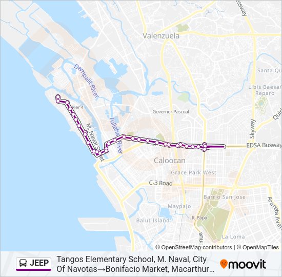 JEEP Bus Line Map