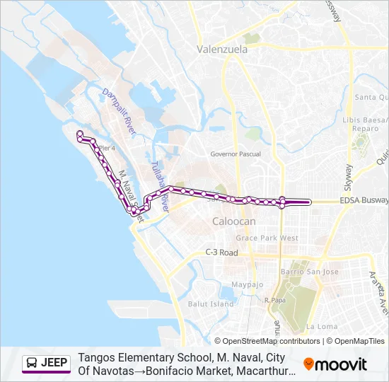 JEEP Bus Line Map