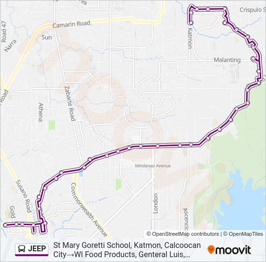 JEEP Bus Line Map