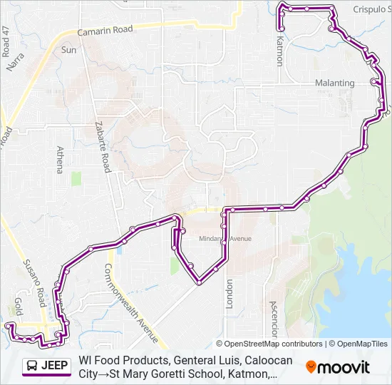 JEEP Bus Line Map