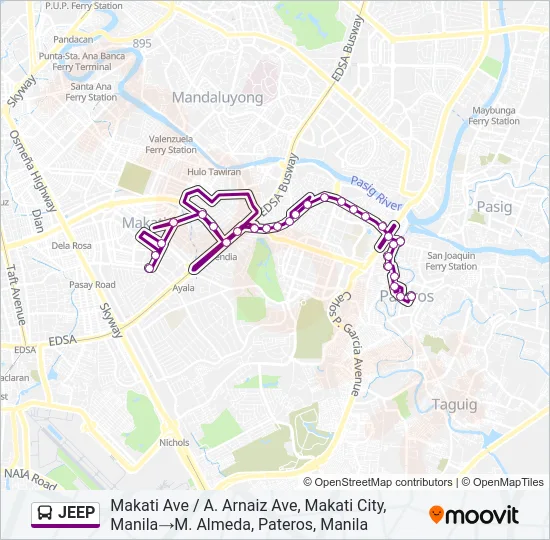 JEEP Bus Line Map