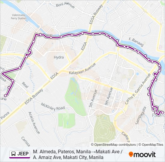 JEEP Bus Line Map