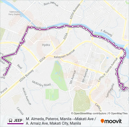 JEEP Bus Line Map