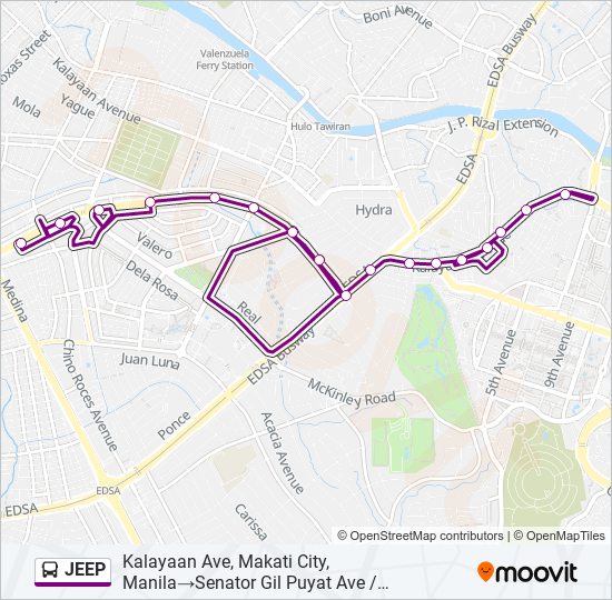 JEEP Bus Line Map