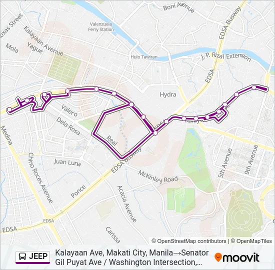 JEEP Bus Line Map