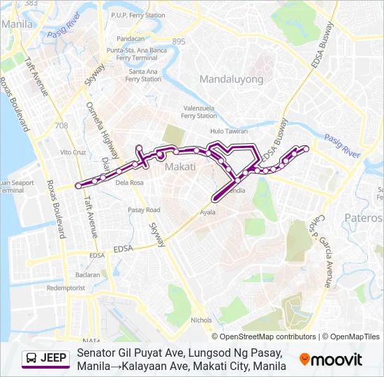 JEEP Bus Line Map