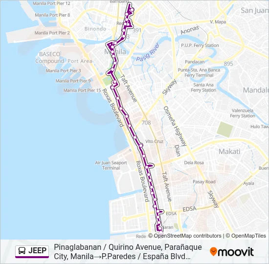 JEEP Bus Line Map